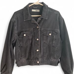 Topshop Moto Black denim jacket size 6